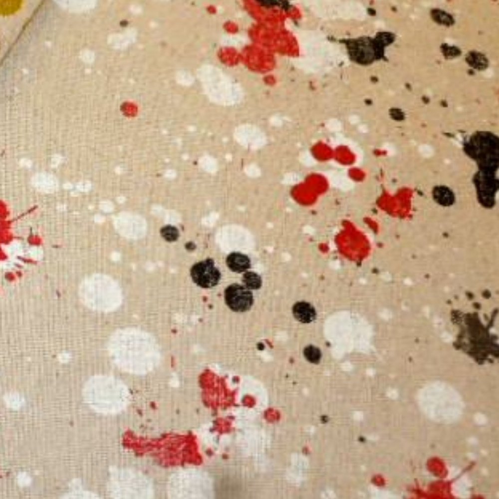 Linen Splatter Paint Dropcloth Granite Fabric